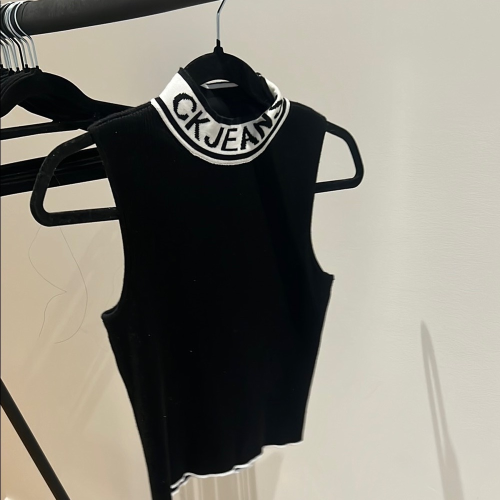 high neck calvin klein top